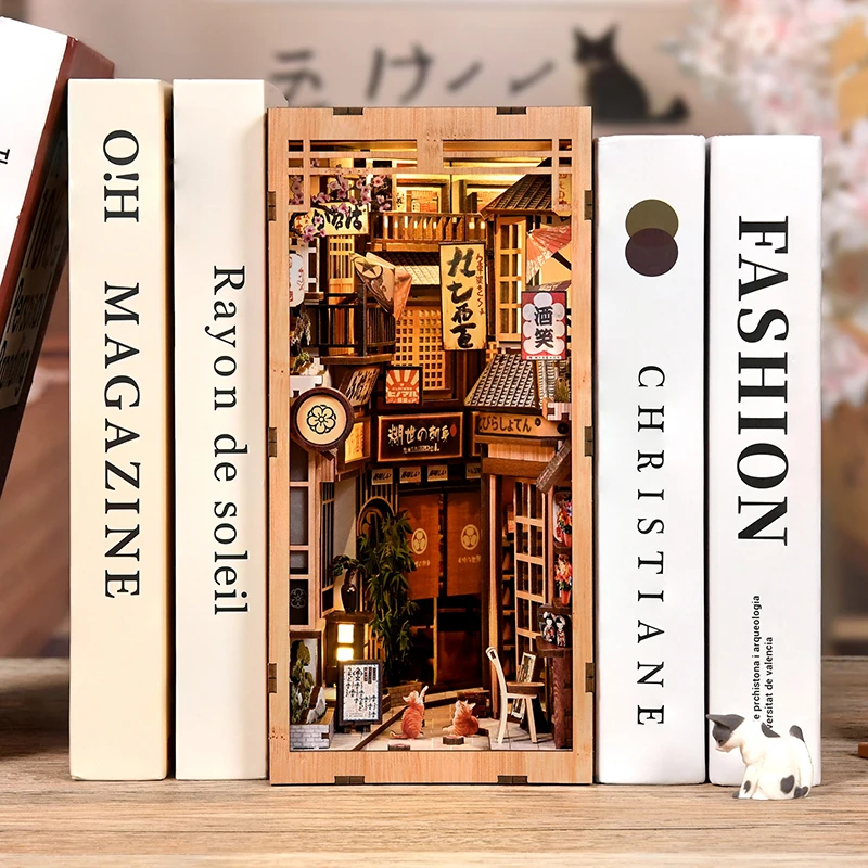 Book Nook Shelf Insert Alley Diy - DIY Wooden Japanese Book Nook Shelf