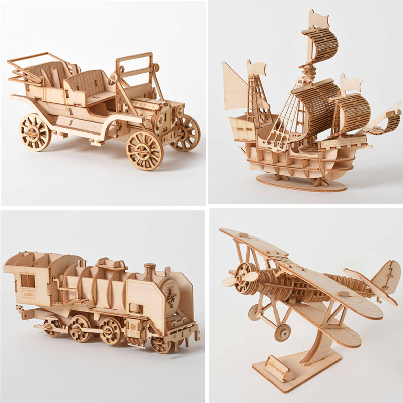 Laser Cut Wooden Model Kit Assembly - 3D Wooden Puzzle DIY Kit -