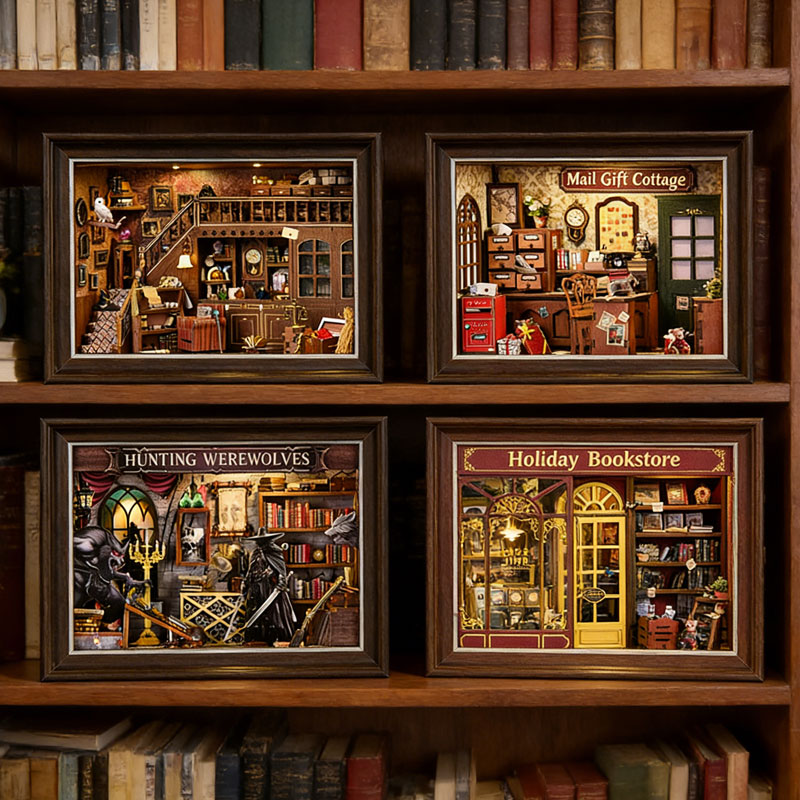 Miniature Led Light Kit For Dollhouse - DIY 3D Wooden Book Nook Kit
