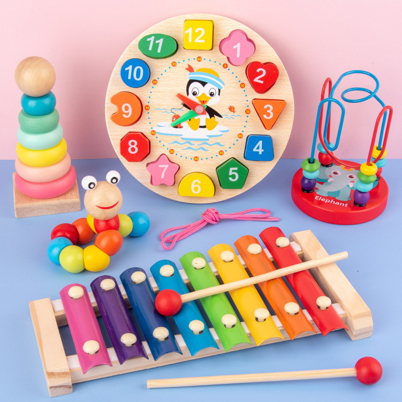 3D Wooden Mechanical Puzzle Marble Run - Montessori Baby Toys Kids 3D Wooden