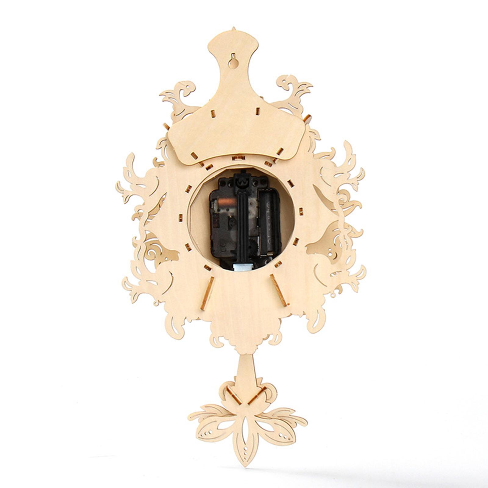 Wooden Clock Puzzle Mechanical Pendulum - 3D Wooden Mechanical Pendulum Clock Puzzle