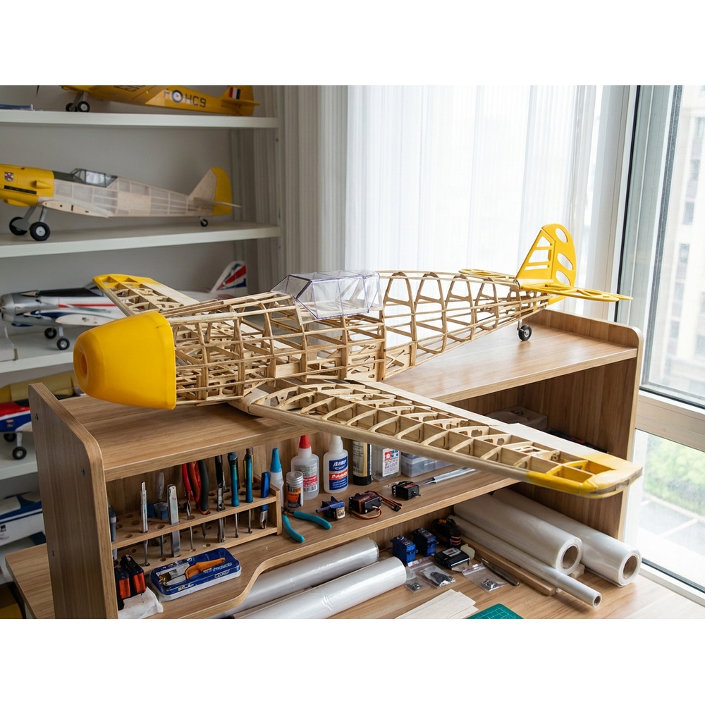 Laser Cut Wooden Model Kit Assembly - BF109 1020mm Laser Cut Balsa Wood