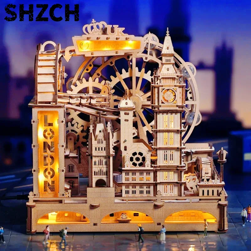 3D Wooden Mechanical Puzzle Marble Run - 3D Wooden Puzzle Marble Run Building
