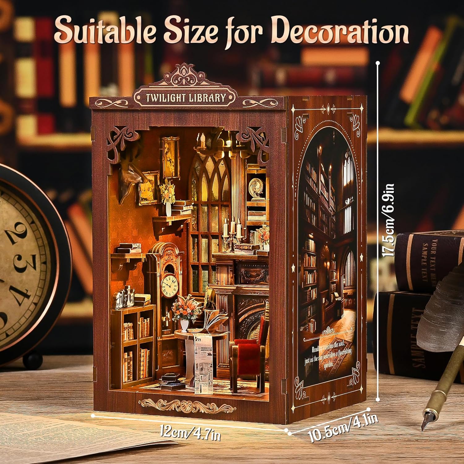 DIY Book Nook Kit Miniature Wo - Diy Miniature Dollhouse Kit Book Nook 评论和价格