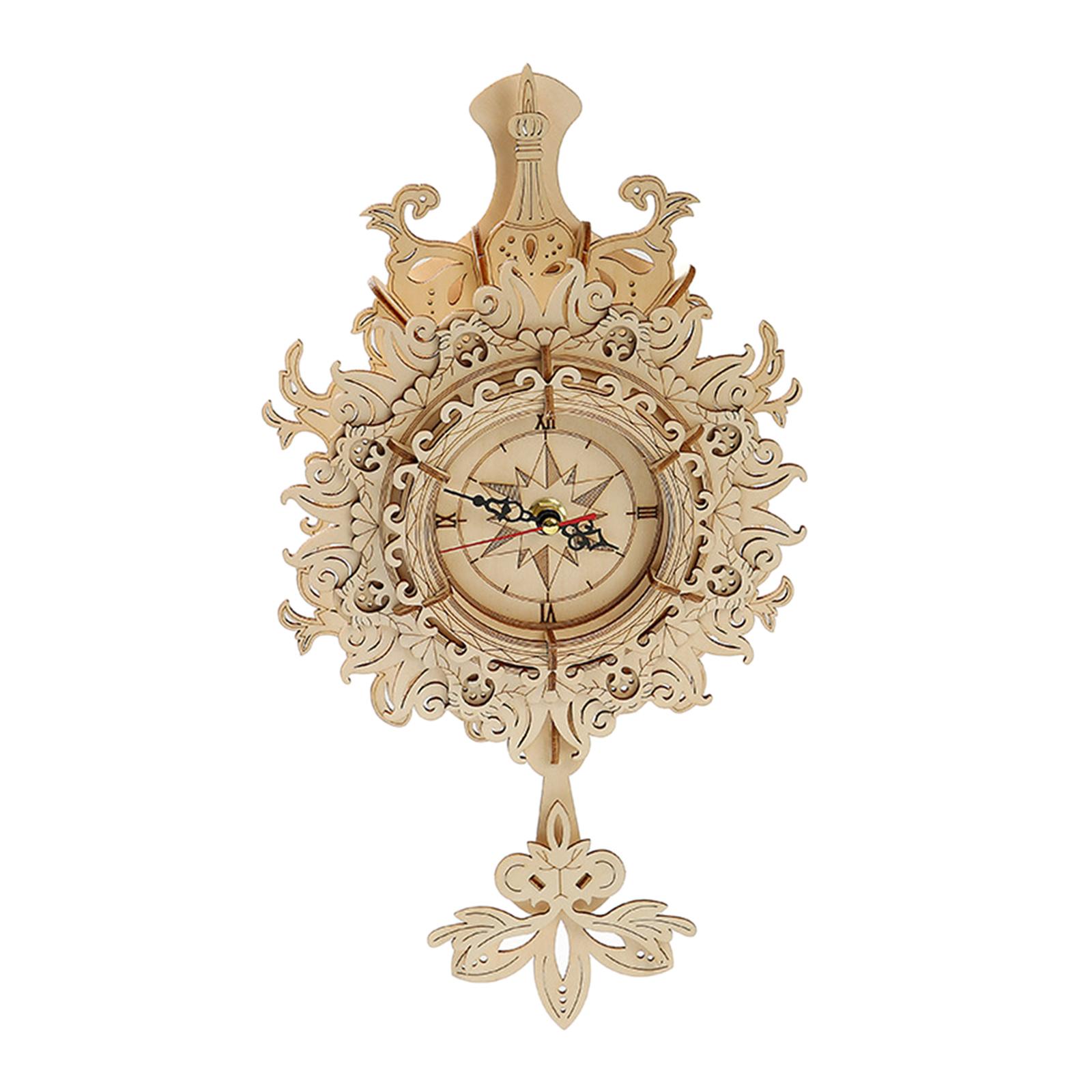 3D Wooden Mechanical Pendulum  - Wooden Clock Puzzle Mechanical Pendulum 评论和价格