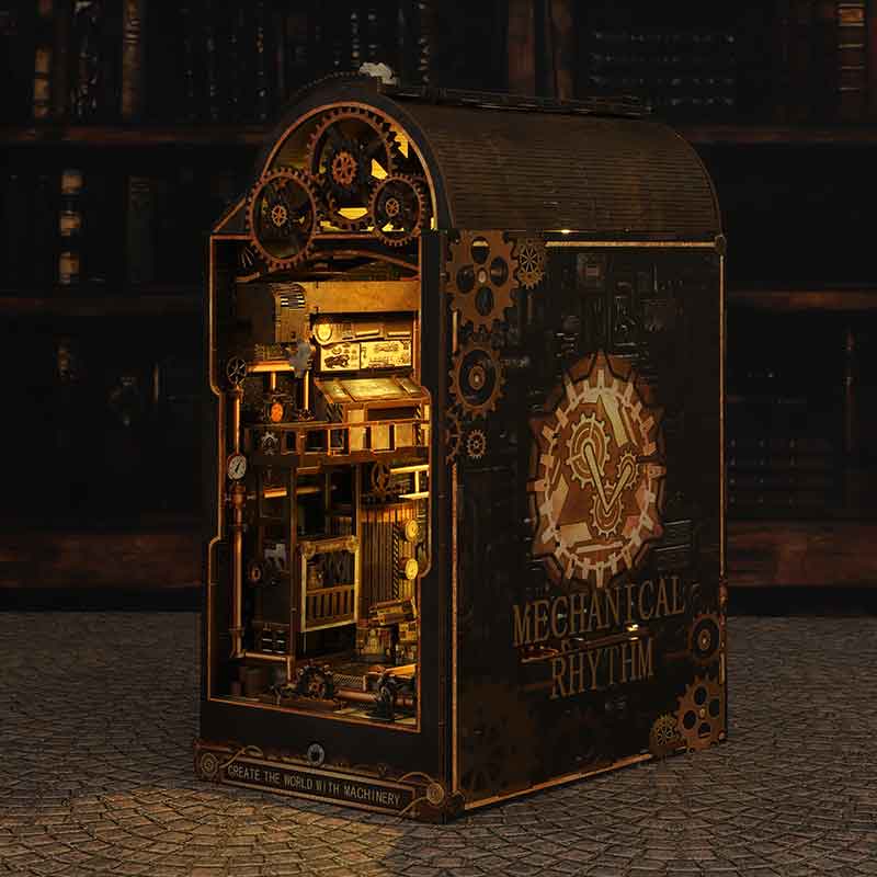 Mechanical Workshop Wooden Min - Diy Miniature Dollhouse Kit Book Nook 评论和价格