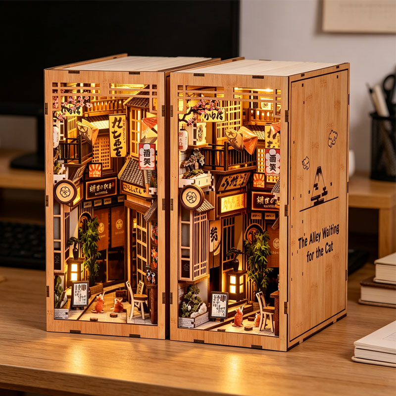 Zuuton DIY Wooden Book Nook Sh - Book Nook Shelf Insert Alley Diy 评论和价格
