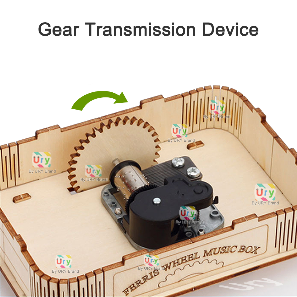 Rotatable DIY 3D Puzzles Mini  - Music Box Wooden 3D Puzzle Rotating 评论和价格