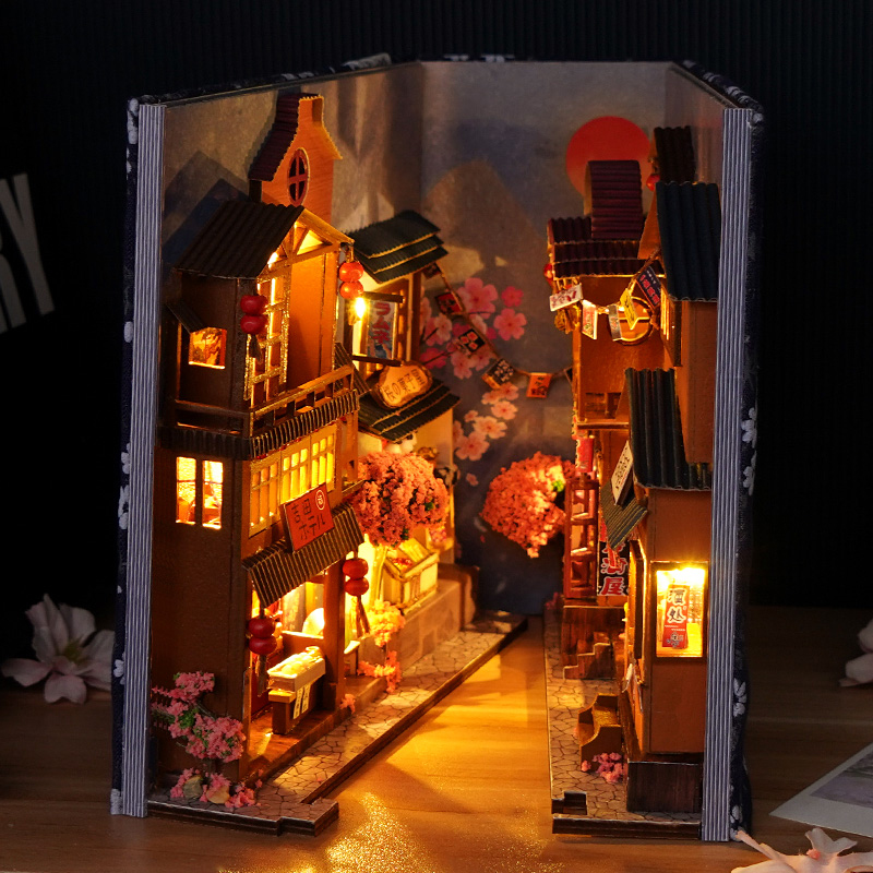 Japanese Retro DIY Wooden Book - Book Nook Shelf Insert Alley Diy 评论和价格