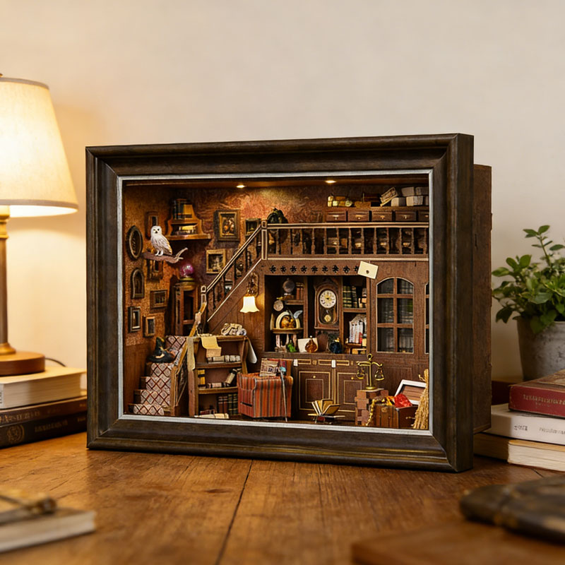 DIY 3D Wooden Book Nook Kit Mi - Miniature Led Light Kit For Dollhouse 评论和价格