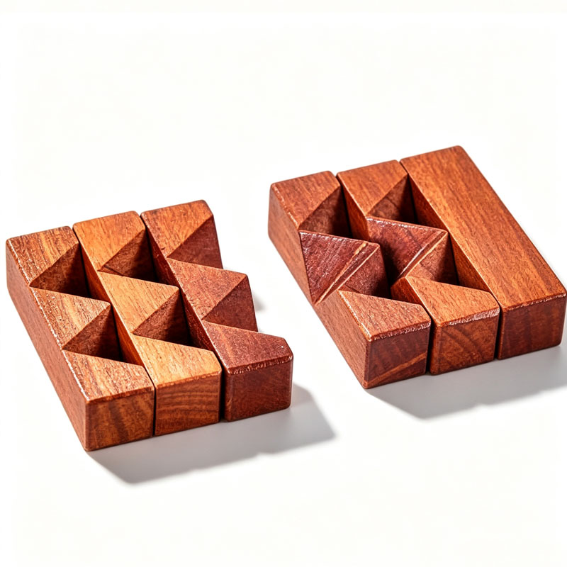 Wooden Knot Puzzle IQ Logic Tr - 3D Wooden Mechanical Puzzle Marble Run 评论和价格