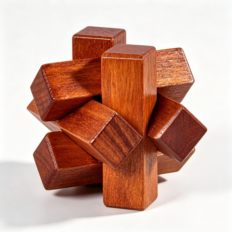 Wooden Knot Puzzle IQ Logic Tr - 3D Wooden Mechanical Puzzle Marble Run 评论和价格
