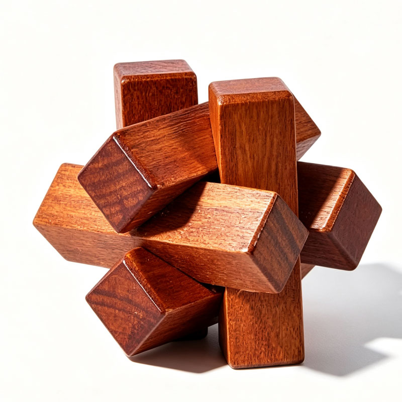 Wooden Knot Puzzle IQ Logic Tr - 3D Wooden Mechanical Puzzle Marble Run 评论和价格