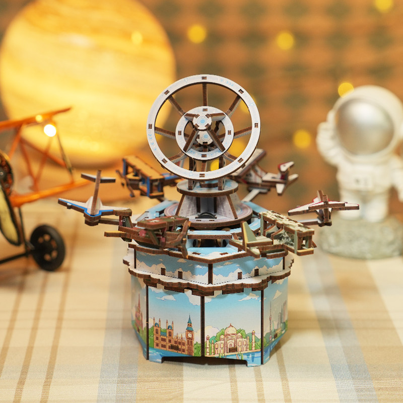 DIY Music Box Building Kit – 1 - Music Box Wooden 3D Puzzle Rotating 评论和价格