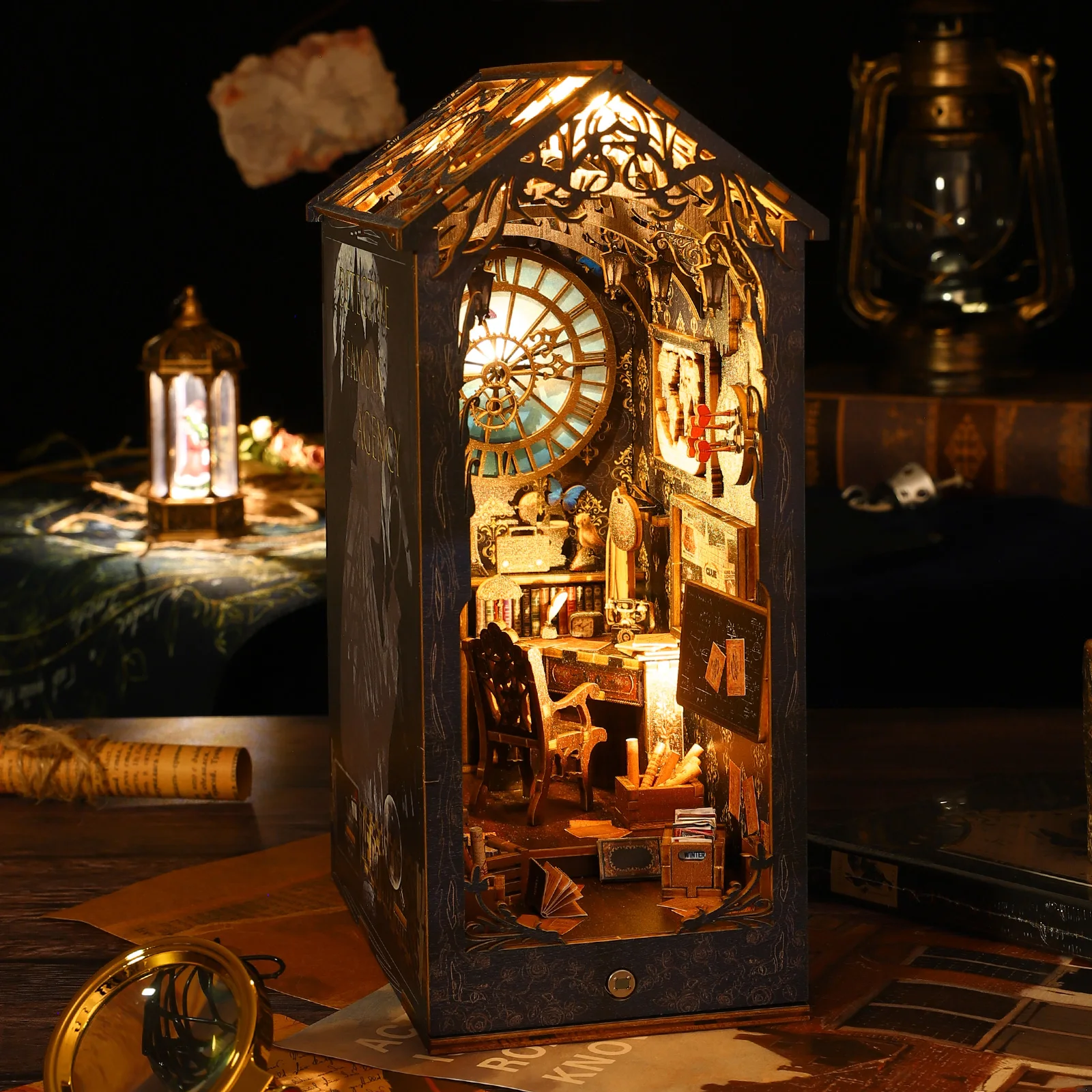 DIY Book Nook Kit 3D Wooden Pu - Diy Miniature Dollhouse Kit Book Nook 评论和价格