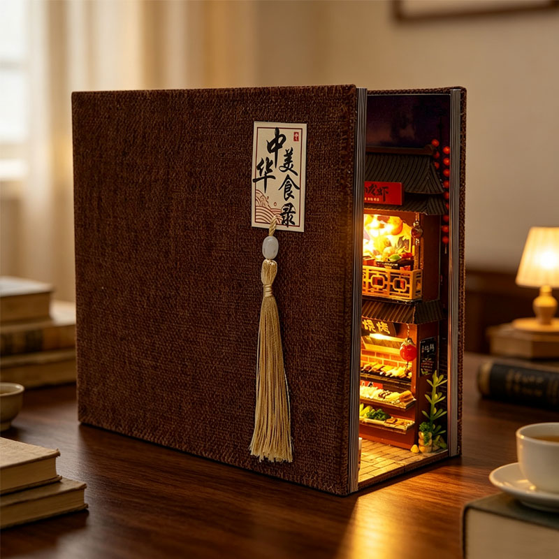 Diy Book Nook Doll House Minia - Diy Miniature Dollhouse Kit Book Nook 评论和价格