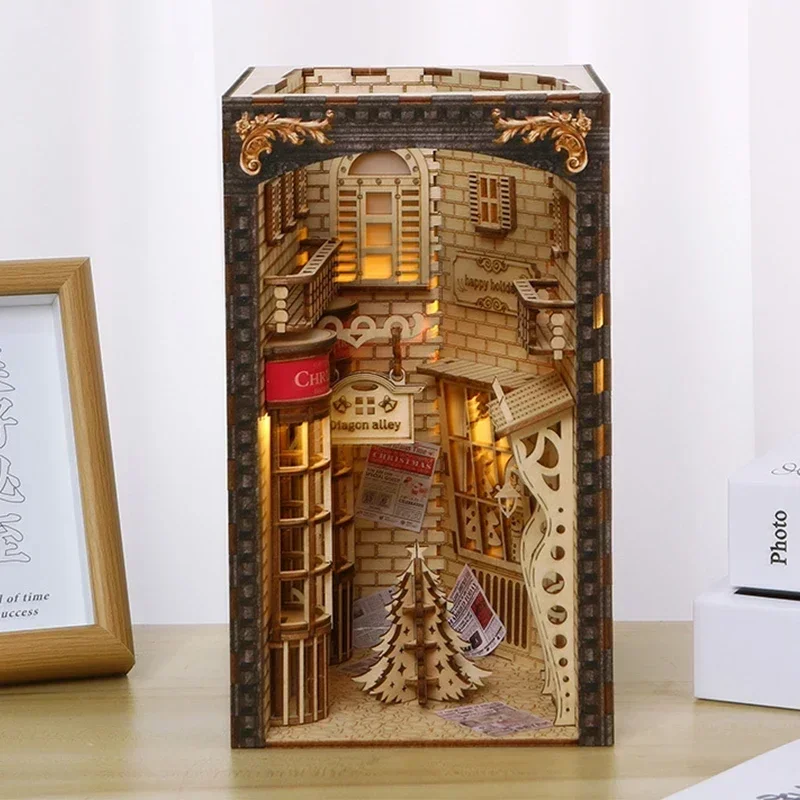 New Creative DIY Wooden Book N - Book Nook Shelf Insert Alley Diy 评论和价格