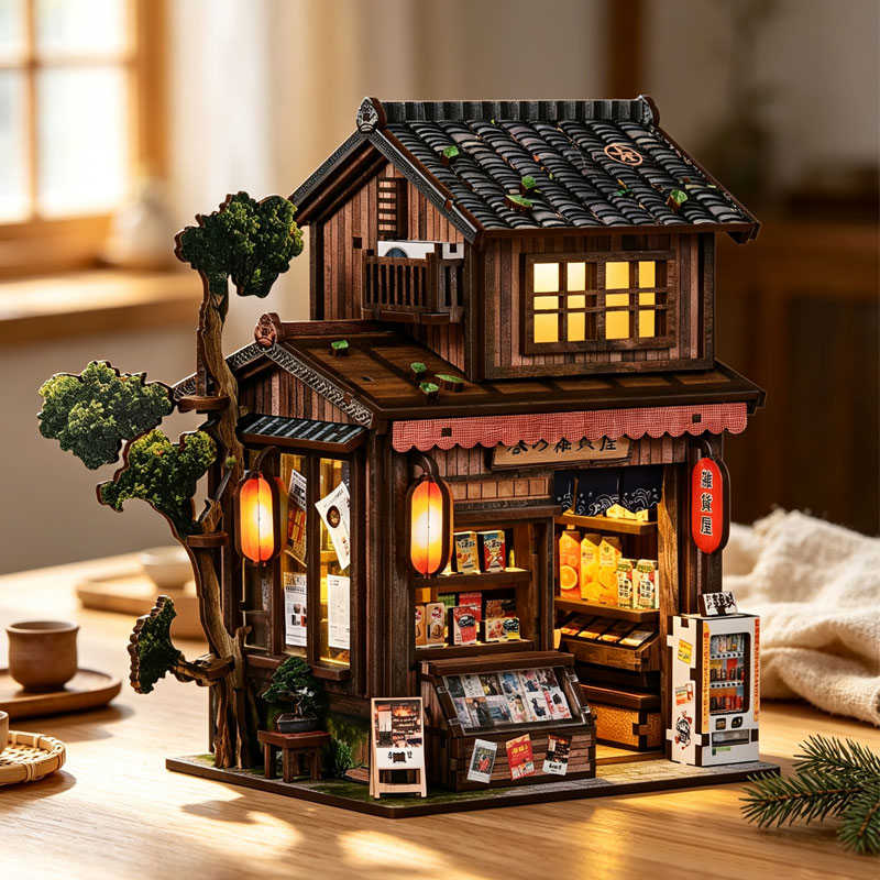DIY Miniature House Kit 3D Woo - Diy Miniature Dollhouse Kit Book Nook 评论和价格
