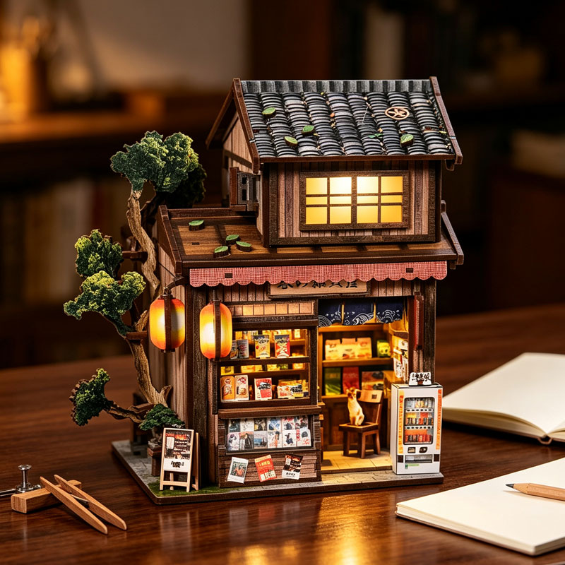 DIY Miniature House Kit 3D Woo - Diy Miniature Dollhouse Kit Book Nook 评论和价格