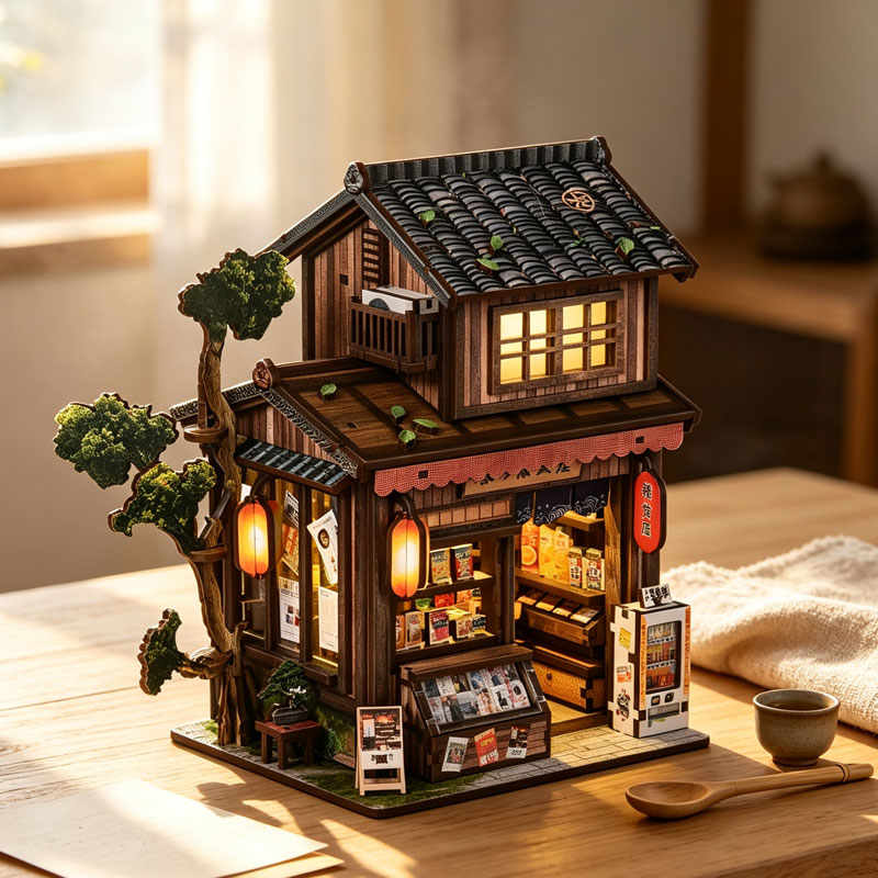 DIY Miniature House Kit 3D Woo - Diy Miniature Dollhouse Kit Book Nook 评论和价格