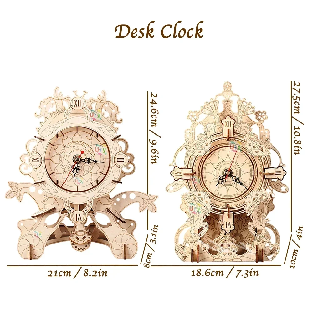 URY 3D Wooden Puzzle Retro Wal - Wooden Clock Puzzle Mechanical Pendulum 评论和价格
