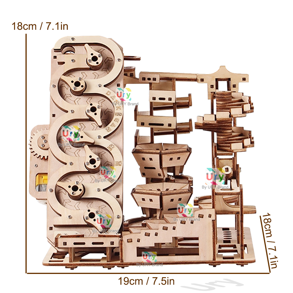 Ury 3D Wooden Puzzle Electric  - 3D Wooden Mechanical Puzzle Marble Run 评论和价格
