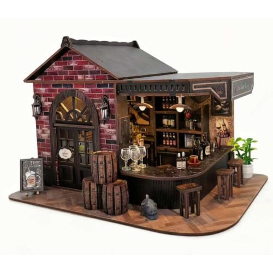 Book Nook Kit, 3D Wooden Minia - Diy Miniature Dollhouse Kit Book Nook 评论和价格
