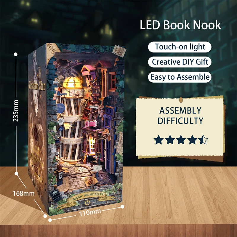 DIY Wooden Book Nook Shelf Ins - Book Nook Shelf Insert Alley Diy 评论和价格