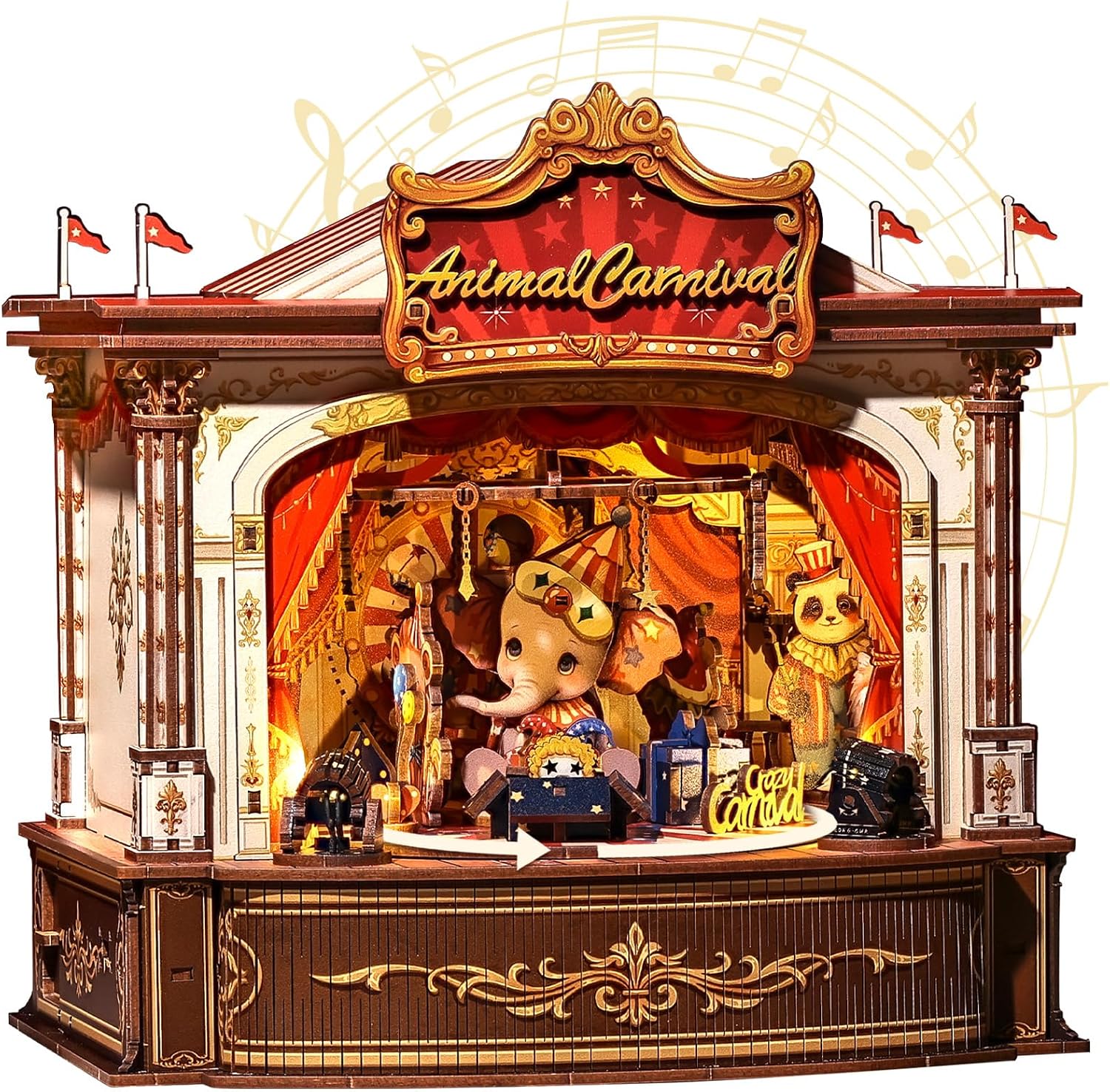 3D Wooden Puzzles Music Box -  - Music Box Wooden 3D Puzzle Rotating 评论和价格