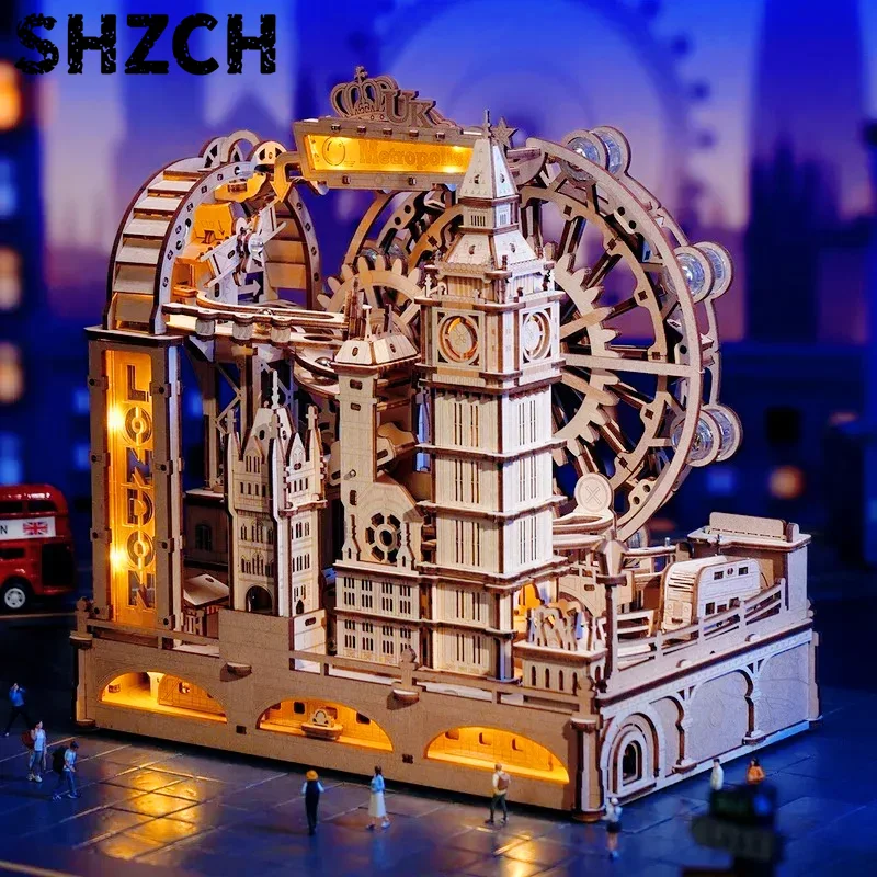 3D Wooden Puzzle Marble Run Bu - 3D Wooden Mechanical Puzzle Marble Run 评论和价格